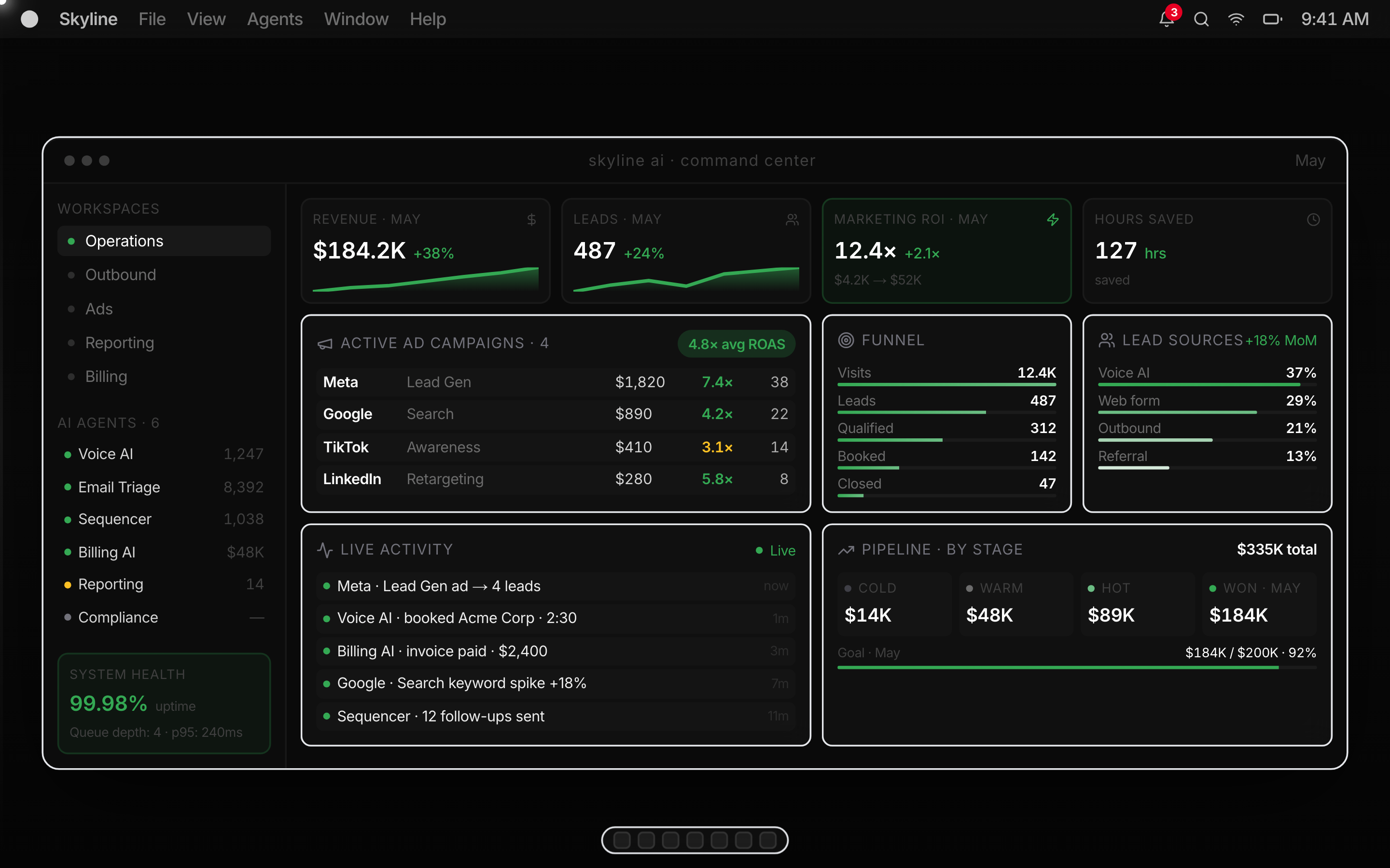 Skyline command center dashboard